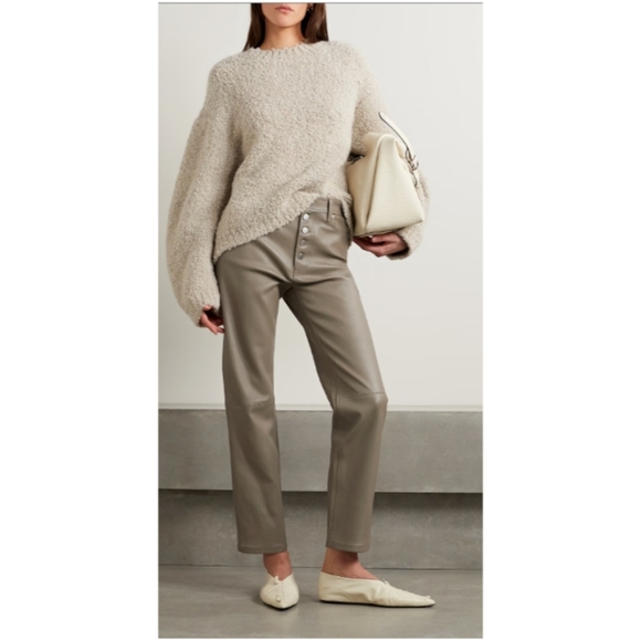 JOSEPH Den cropped leather straight-leg pants Size US 10 FR 42 - Picture 10 of 15